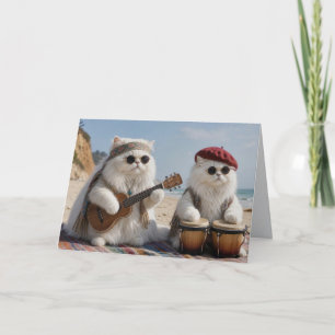 Süße weiße persische Folk-Duo-Grußkarte Karte