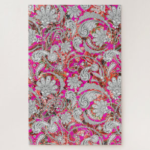Süße weiße rosa Paisley-Muster