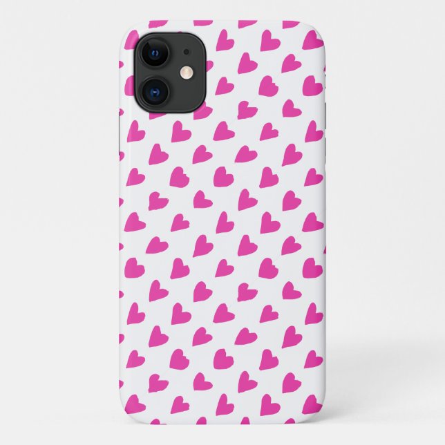 Süße weiße rote Herzen Muster Case-Mate iPhone Hülle (Rückseite)