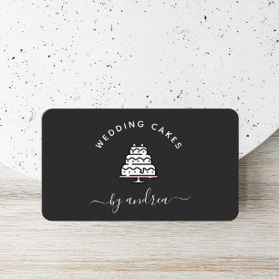Süße weiße und rosa Hochzeitstorte-Logo Event-Plan Visitenkarte
