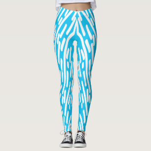 Süße weiße und türkisfarbene klassische "Ratti_Cre Leggings