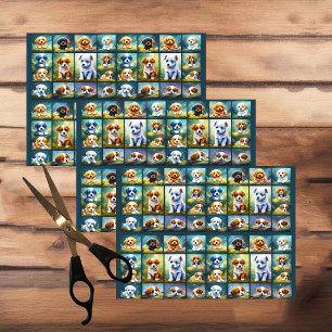 Süße Welpen-Collage, Babys Hunde, Seidenpapier