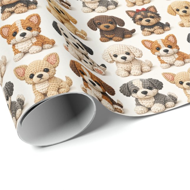 Süße Welpen Geschenkpapier (Rolleneckpunkt)