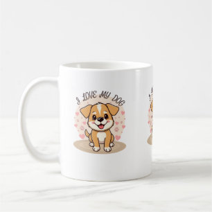 Süße Welpen-Hund-Liebhaber-Kaffeetasse mit Pastell Kaffeetasse