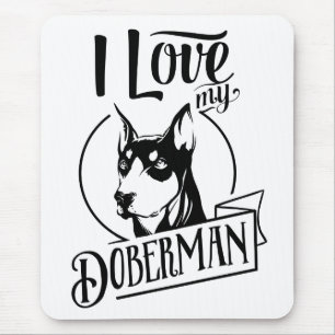Süße Welpen-Hundliebhaber-Mutter Dobermann Mousepad