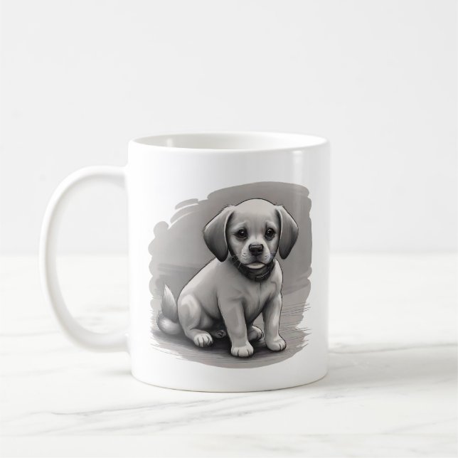 Süße Welpen-Kaffeetasse Kaffeetasse (Links)