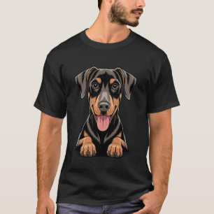 Süße Welpen Kunst Dobie Wachhund arbeitender Dober T-Shirt
