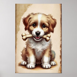 Süße Welpen-Kunst für Hunde-Liebhaber Poster