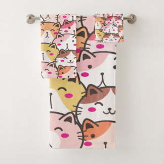 Süße Welpen Tierillustration Badhandtuch Set