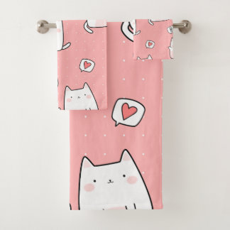Süße Welpen Tierillustration Badhandtuch Set