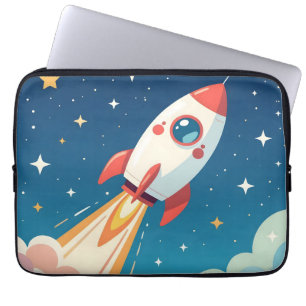 Süße Weltraumrakete beim Start Laptopschutzhülle