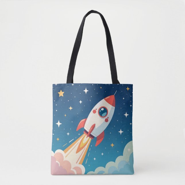 Süße Weltraumrakete beim Start Tasche (Vorderseite)
