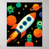 Süße Weltraumrakete und Außerirdische Kunst
