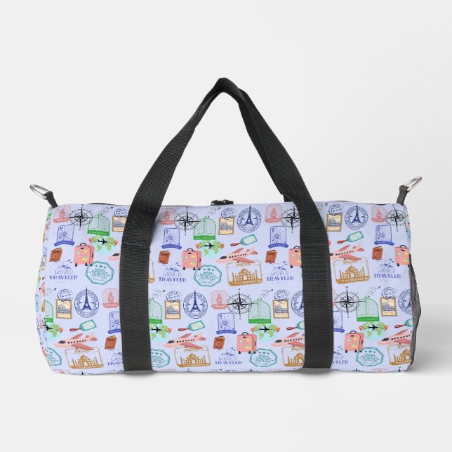 Süße Weltreisende Collage Duffle Bag (Vorderseite)