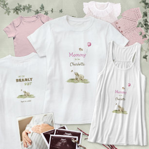 Süße werdende Mama kaum warten rosa Ballon Baby Mä T-Shirt