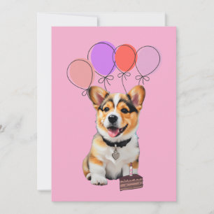 Süße Wertschätzung Zu Zauberhafter Corgi-Geburtsta Dankeskarte