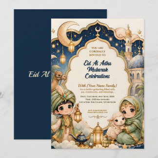 Süße Whimsical Eid Al Adha Chibi Mubarak Einladung