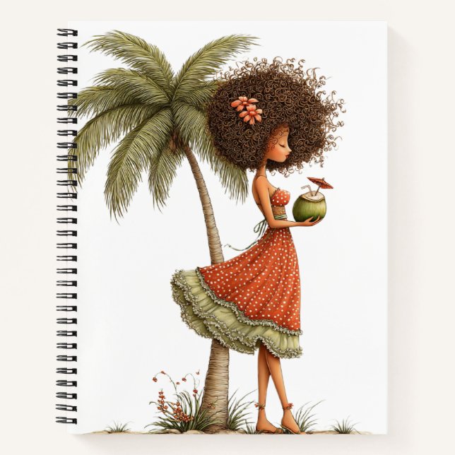 SÜSSE WHIMSICAL SOMMER THEMEN Mädchen Notizbuch (Vorderseite)