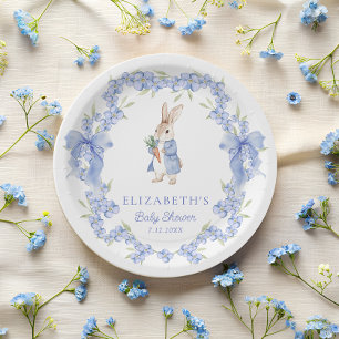 Süße whimszige Kaninchen-Aquarell-Baby-Party Pappteller