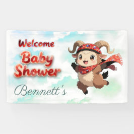 Süße Widder-Winter-Baby-Shower-Begrüßung Banner