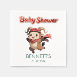 Süße Widder-Winter-Baby-Shower-Serviette Serviette
