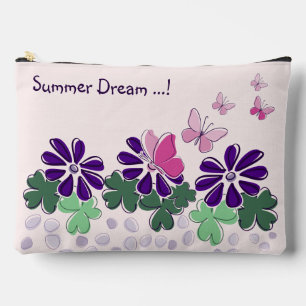 Süße Wildblumen-Schmetterling-Flatter-Doodle-Name Zubehörtasche