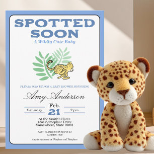 Süße wilde Baby Gepard-Jungen Baby Shower Einladun Einladung