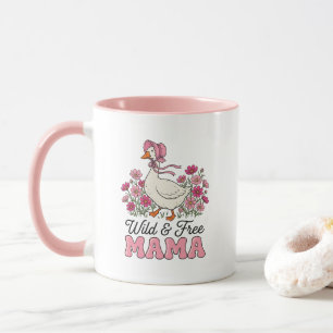 Süße wilde freie Mama-Gans-Wortkunst  Tasse