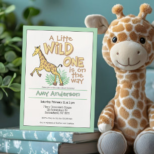 Süße wilde Kreatur auf dem Weg Giraffe Baby Shower Einladung