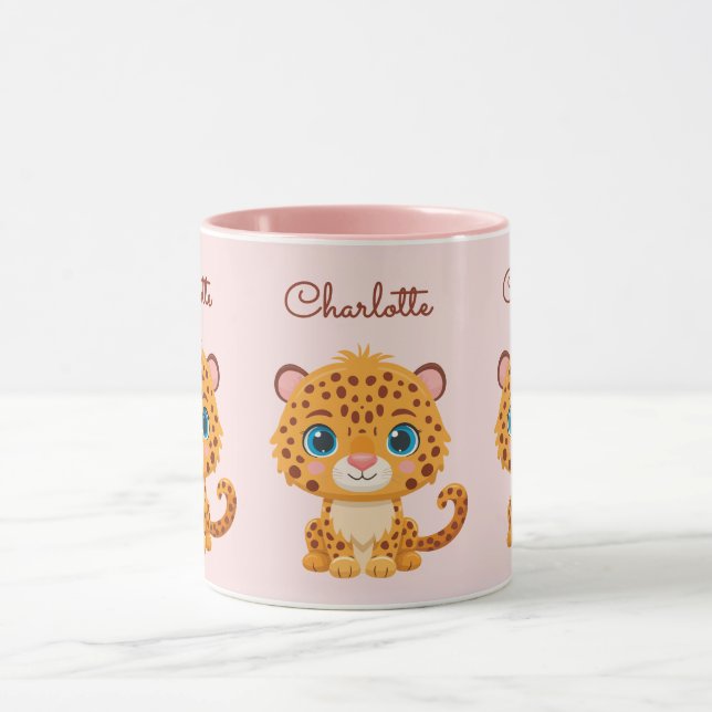 Süße wilde Leopard-Nursery-Kinder Safari-Tier Tasse (Zentrum)