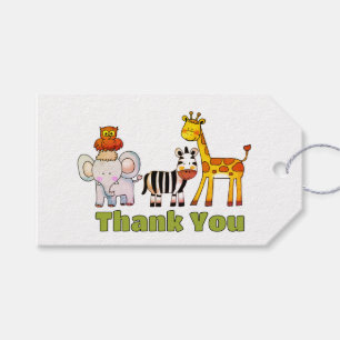 Süße wilde Safari-Tiere Dschungel Dankeschön Geschenkanhänger