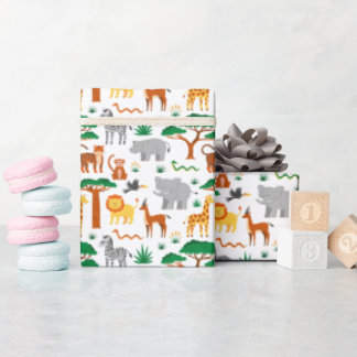 Süße wilde Tiere Kinder Geschenkpapier