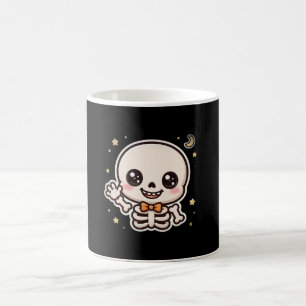 Süße winkende Skelett-Halloween-Kaffeetasse Kaffeetasse
