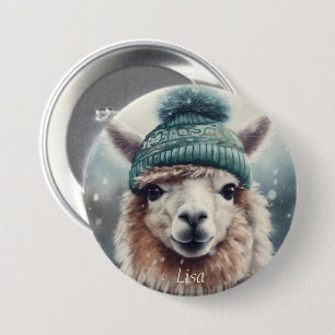 Süße Winter-Alpaka, individuell Button