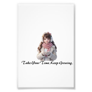 Süße Winter-Anime-Mädchen-Kunst Fotodruck