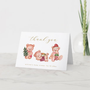 Süße Winter Es ist kalt draußen Bär Baby Shower Dankeskarte