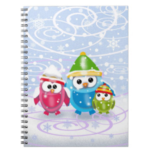 Süße Winter-Eulen-Notizbuch Notizblock
