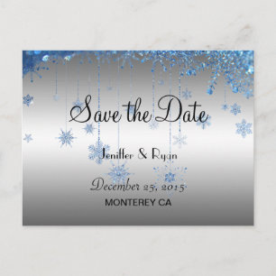 Süße Winter-Hochzeit-Save-the-Date-Postkarte Ankündigungspostkarte