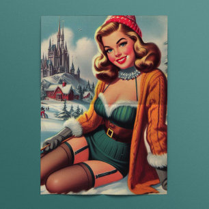 Süße Winter-Pinup Seidenpapier