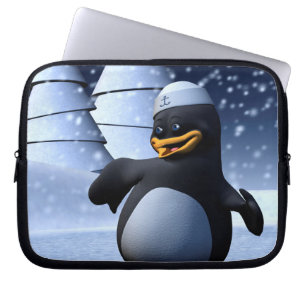 Süße Winter-Seemann-Pinguin-Schnee-Feiertag-Kunst Laptopschutzhülle
