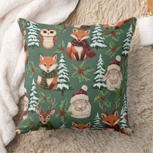 Süße Winter-Waldtiere – Weihnachtstiere (3) Kissen