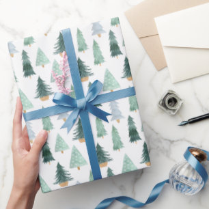 Süße Winter-Weihnachtsbäume Festliches Geschenk Geschenkpapier
