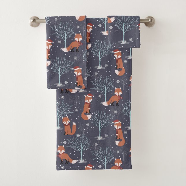 Süße Winterfüchse Badhandtuch Set (Insitu)