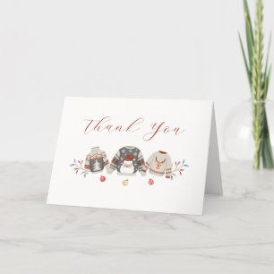 Süße Winterkleidung Weihnachten Baby Shower  Dankeskarte