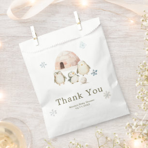 Süße Winterpinguine Baby Shower Geschenktütchen