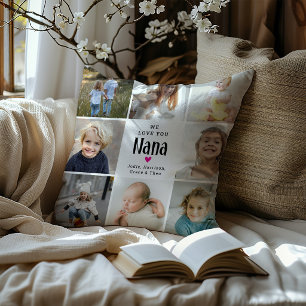 Süße 'Wir lieben dich Oma' Fotocollage Kissen