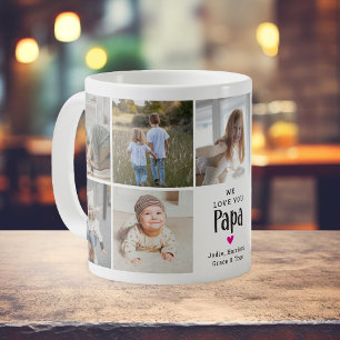 Süße 'Wir lieben dich Papa' Fotocollage Kaffeetasse