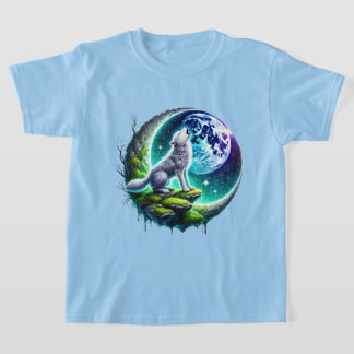 Süße Wolf Liebhaber Mädchen T-Shirt