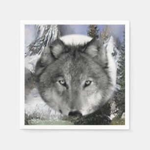 Süße Wolf Wildtiere Natur Papier Servietten