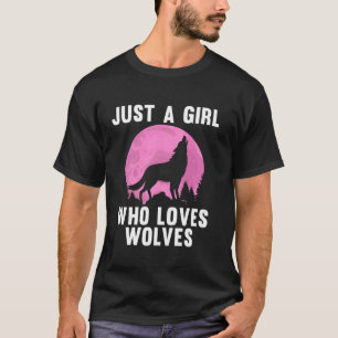 Süße Wolfkunst für Frauen Mädchen heulende Wölfe W T-Shirt